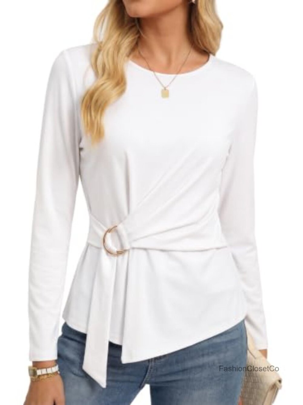 Long Sleeve Peplum Top Women's Dressy Casual Tunic Blouse